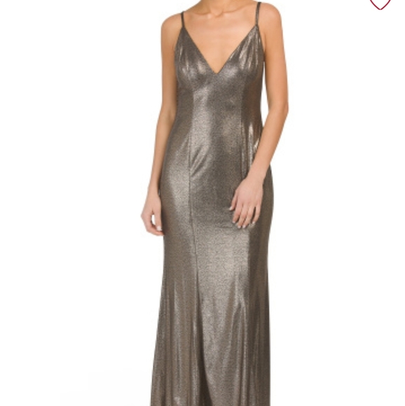 aidan by aidan mattox metallic knit mermaid dress Stretch Satin Mermaid Gown by Aidan Mattox